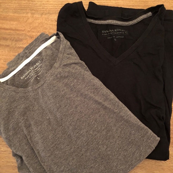 Banaba Republic t-shirts x2 (black and gray) L